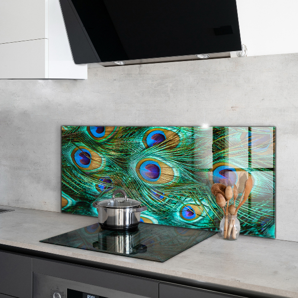 Sticlă bucătărie Pene de păun natură frumoasă