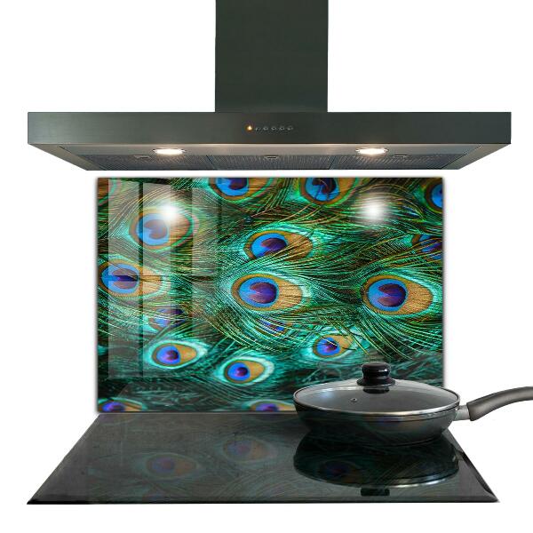 Sticlă bucătărie Pene de păun natură frumoasă