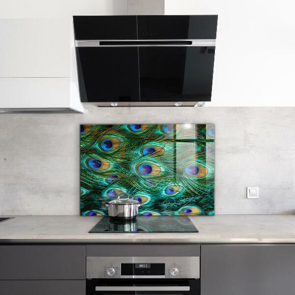 Sticlă bucătărie Pene de păun natură frumoasă