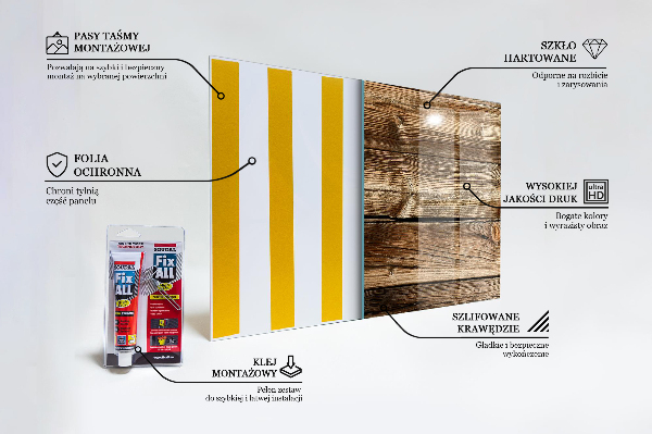 Sticlă bucătărie Textura din lemn