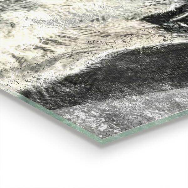 Sticlă bucătărie Ilustrație de lup canadian