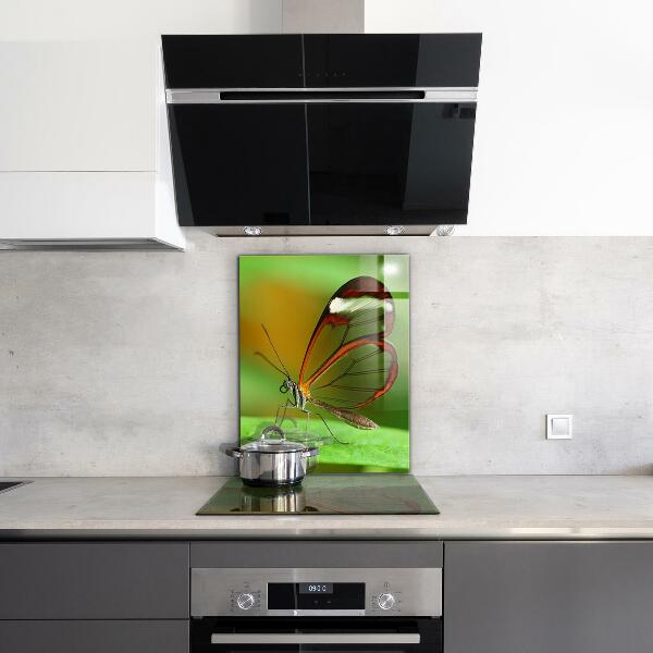 Sticlă bucătărie Fluture pe o frunză