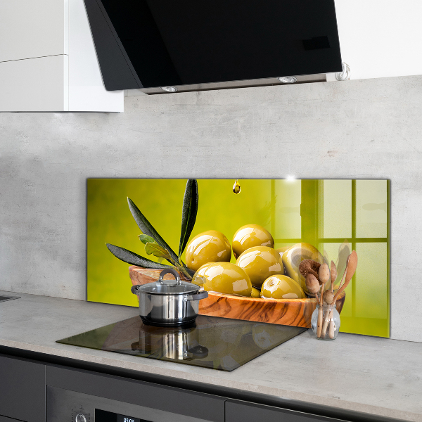 Sticlă bucătărie Măsline verzi proaspete