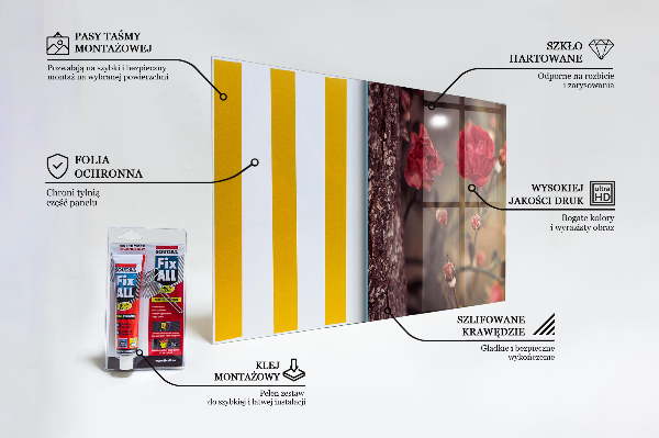Sticlă printata bucătărie Trandafir sălbatic în parc