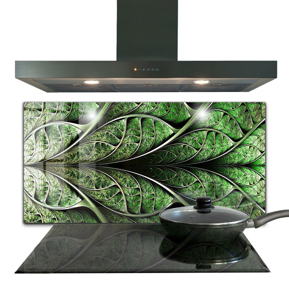 Sticlă printata bucătărie Frunză verde abstractă