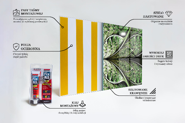 Sticlă printata bucătărie Frunză verde abstractă
