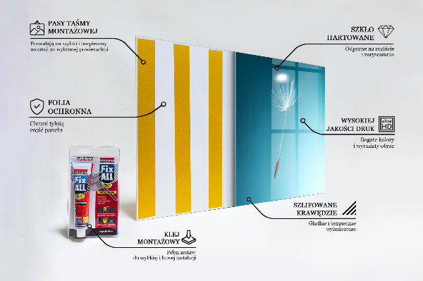 Sticlă printata bucătărie Păpădie păpădia în vânt
