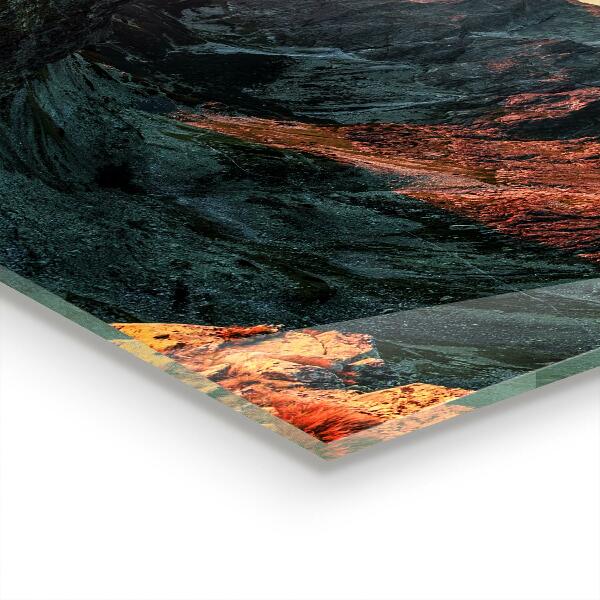 Sticlă bucătărie Panoramă montană apus de soare