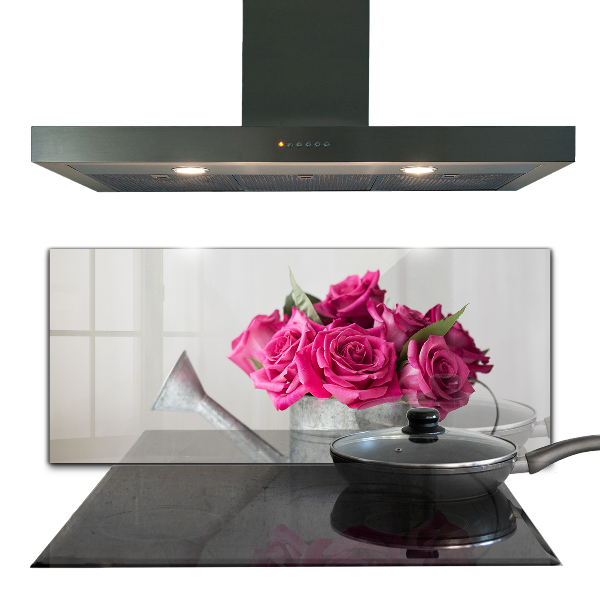 Sticlă printata bucătărie Adapatoare cu un buchet de trandafiri