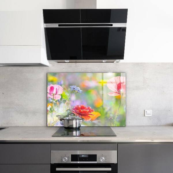 Sticlă bucătărie Lunca de vară de maci