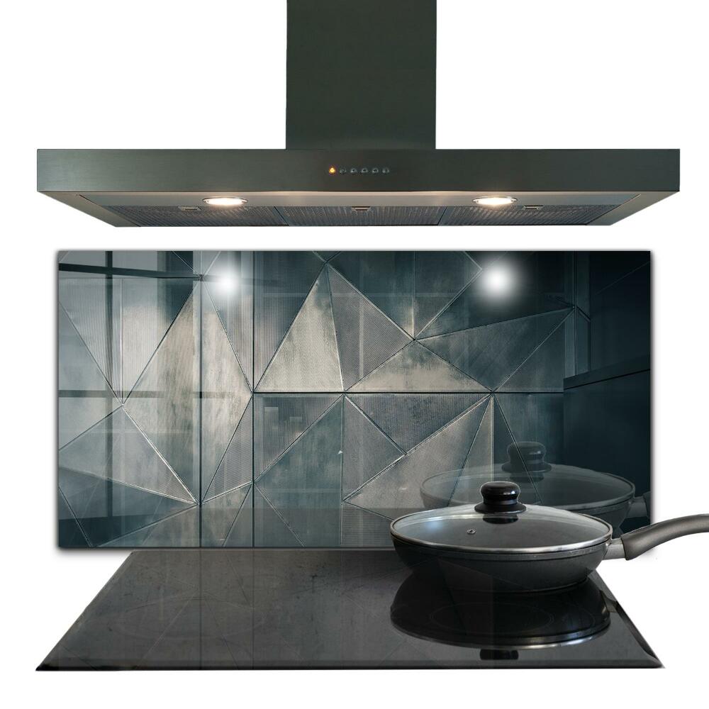 Sticlă pentru bucătărie Triunghiuri abstracte metalice