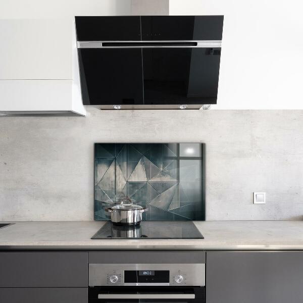 Sticlă pentru bucătărie Triunghiuri abstracte metalice