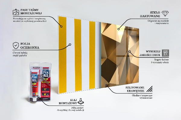 Sticlă pentru bucătărie Textura geometrică metalică
