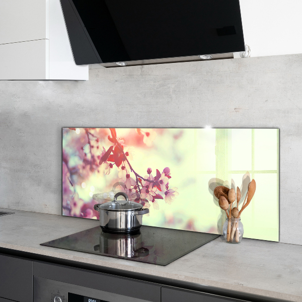 Sticlă bucătărie Arborele roz înflorit