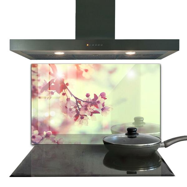 Sticlă bucătărie Arborele roz înflorit