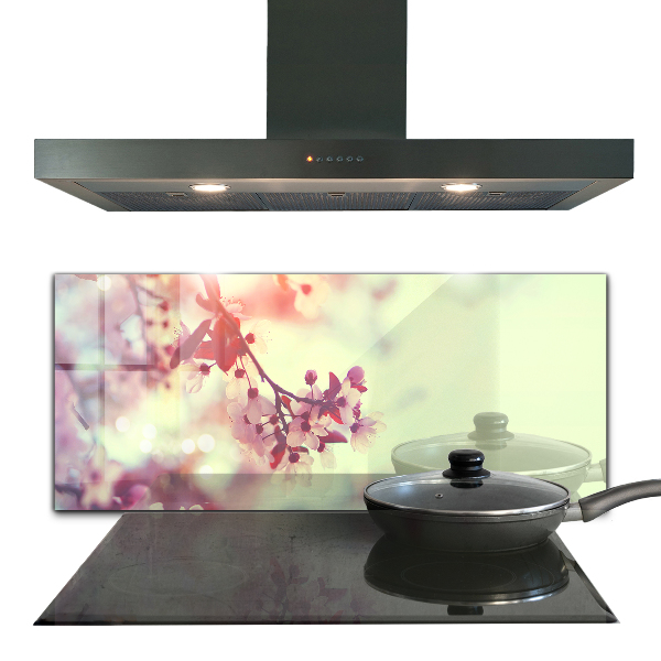 Sticlă bucătărie Arborele roz înflorit