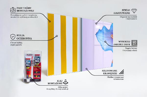 Sticlă bucătărie Frumos crin albastru