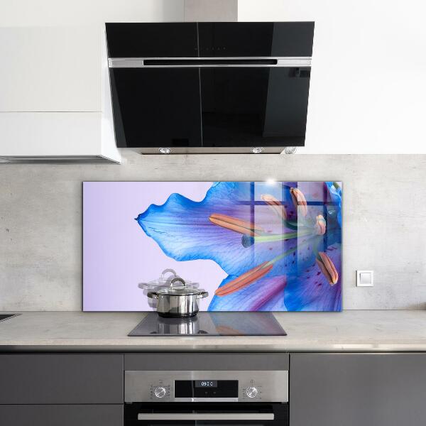 Sticlă bucătărie Frumos crin albastru