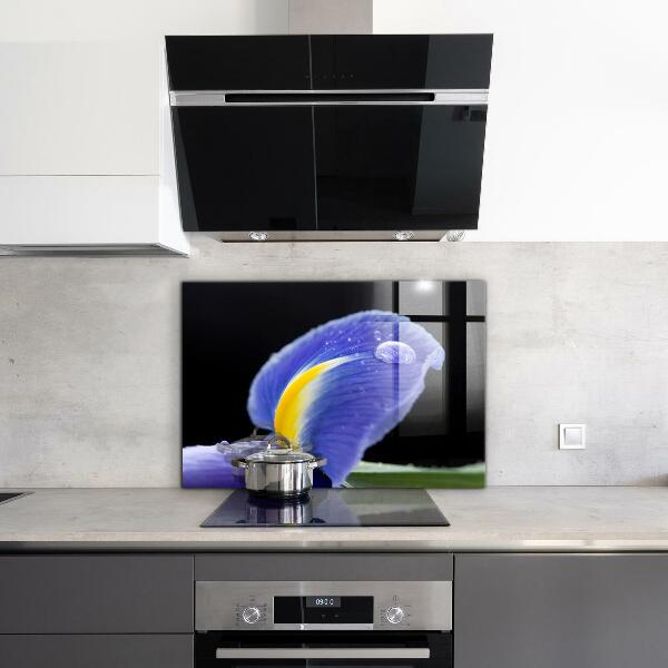 Sticlă bucătărie Floare de iris violet