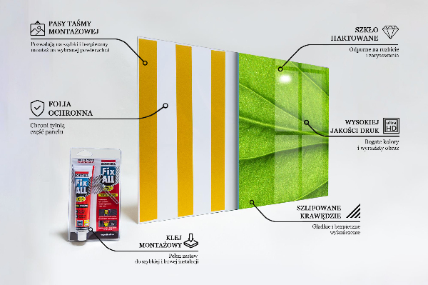 Sticlă bucătărie Detalii green leaf