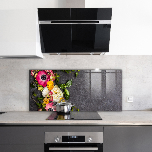 Sticlă bucătărie Compoziția florilor naturale