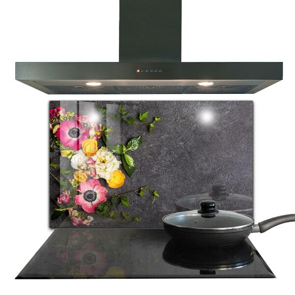 Sticlă bucătărie Compoziția florilor naturale