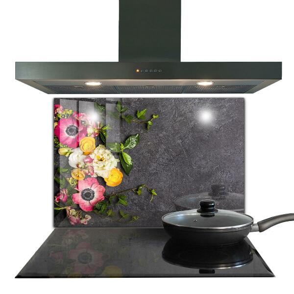 Sticlă bucătărie Compoziția florilor naturale