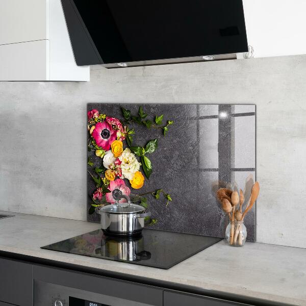 Sticlă bucătărie Compoziția florilor naturale