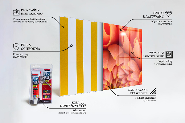 Sticlă bucătărie Floare portocalie