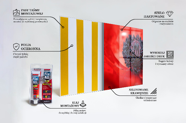 Sticlă bucătărie Detalii de mac roșu