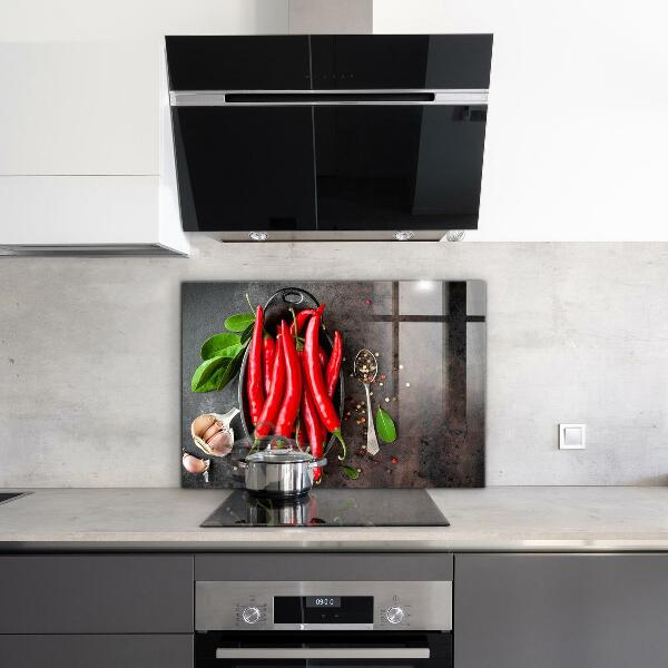 Sticlă bucătărie Gătirea ardeiului iute