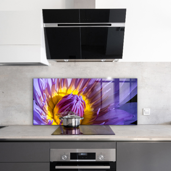 Sticlă bucătărie Detalii flori violete