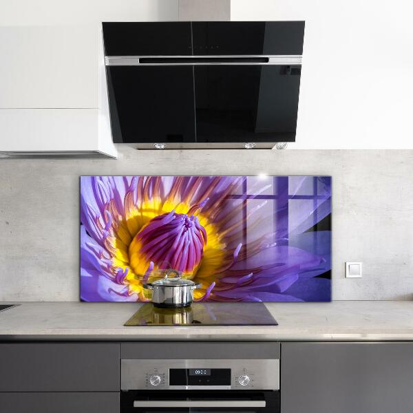 Sticlă bucătărie Detalii flori violete