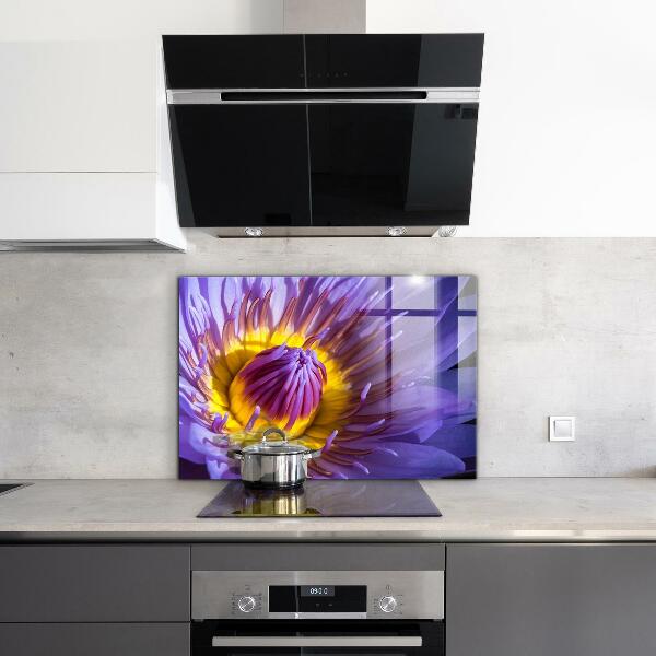 Sticlă bucătărie Detalii flori violete