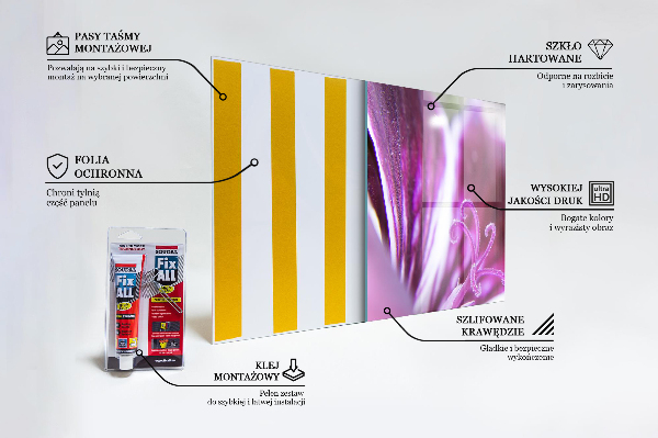 Sticlă bucătărie Floare roz detalii natura