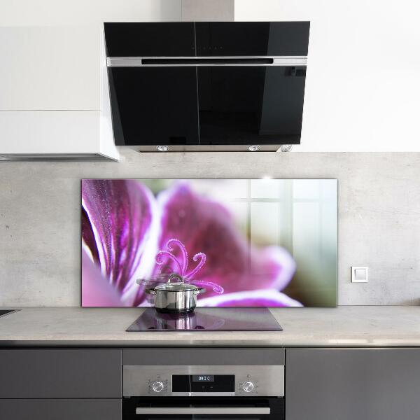Sticlă bucătărie Floare roz detalii natura