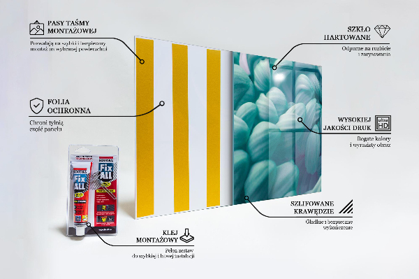 Sticlă bucătărie Crizantema albastră