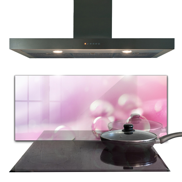 Panou perete bucătărie Picături de rouă pe o floare roz