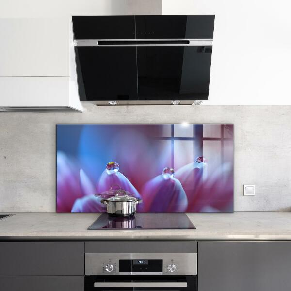 Sticlă bucătărie Picături de rouă floare violetă