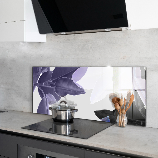 Sticlă bucătărie Ilustrație cu frunze exotice