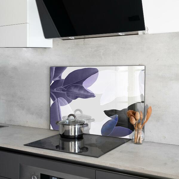 Sticlă bucătărie Ilustrație cu frunze exotice