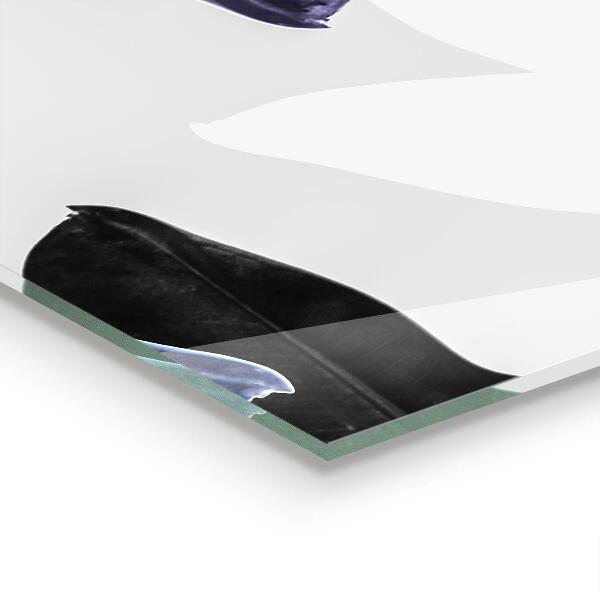 Sticlă bucătărie Ilustrație cu frunze exotice