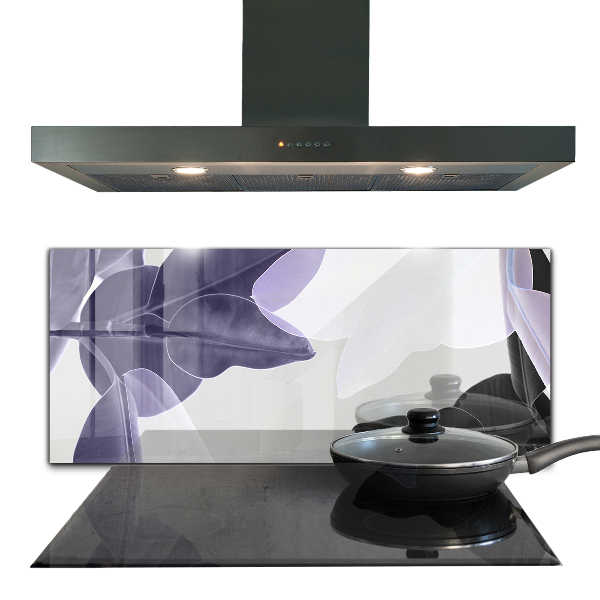 Sticlă bucătărie Ilustrație cu frunze exotice