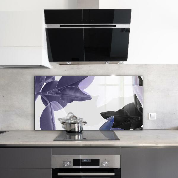 Sticlă bucătărie Ilustrație cu frunze exotice