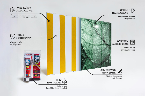 Sticlă bucătărie Detalii green leaf