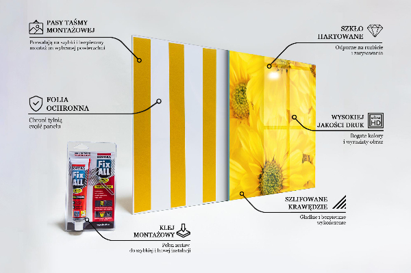 Sticlă bucătărie Flori galbene de vară