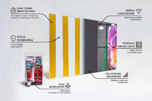 Sticlă bucătărie Floare curcubeu colorată