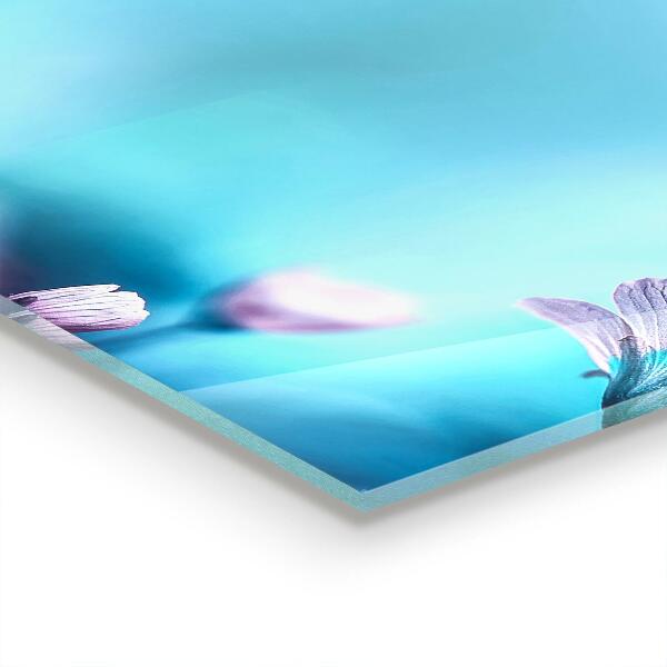 Panou sticlă bucătărie Flori în spatele ceții dimineții