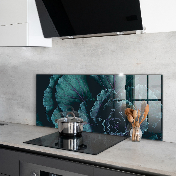 Panou sticlă bucătărie Frunze de varză verde închis