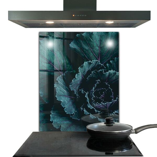 Panou sticlă bucătărie Frunze de varză verde închis